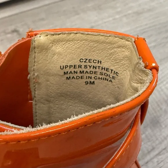 Rare! Neon orange Jeffrey Campbell Czech chunky heeled combat boots - Picture 2 of 11